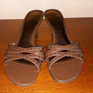 Rampage Brown Slide on Heels